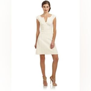 Zac Posen womens Classic Elegant Old Money Cream Cap Sleeve Dress, Size 6
